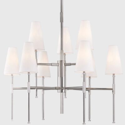 Kenmare Contemporary 9 Light Chandelier Polished Nickel