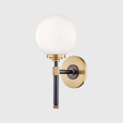 Kenmare Contemporary Glass Wall Light Bronze And Brass