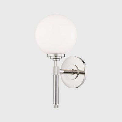 Kenmare Contemporary Globe Wall Light Polished Nickel