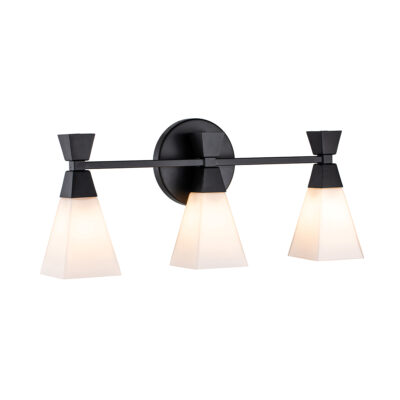 Kensworth Geometric 3 Light Wall Light Matte Black