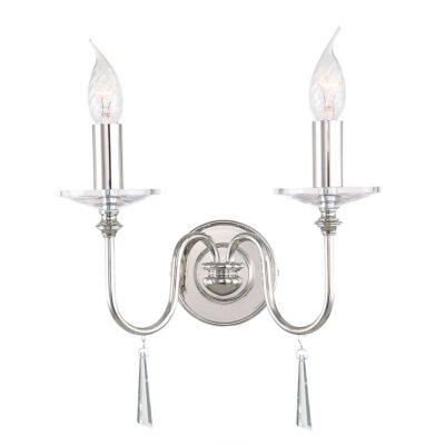Kensworth Green French Provincial Twin Wall Light Polished Nickel