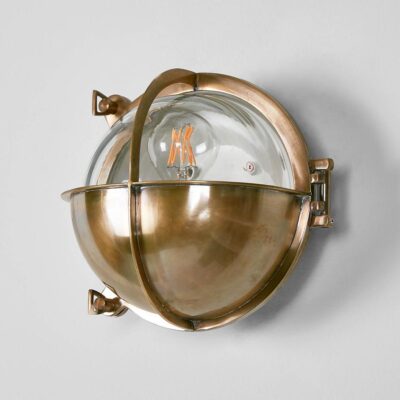Kenthurst Heritage Bulkhead Outdoor Wall Light Antique Brass