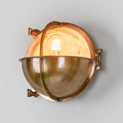 Kenthurst Heritage Bulkhead Outdoor Wall Light Antique Brass
