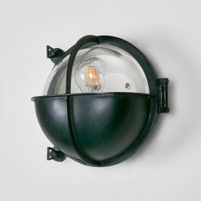 Kenthurst Industrial Half Round Wall Light Black