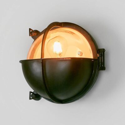 Kenthurst Industrial Half Round Wall Light Black