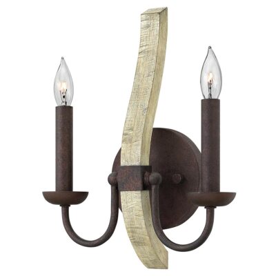 Kentmere Country Two Light Wall Light Iron Rust
