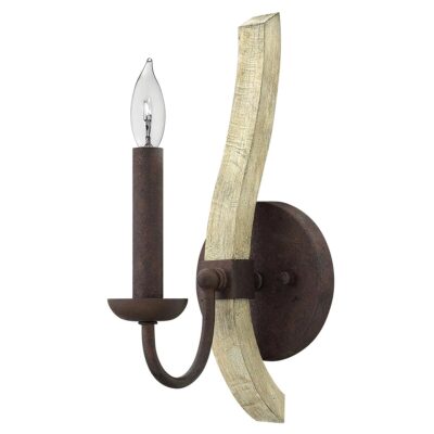 Kentmere Country Wall Light Iron Rust and Weathered Timber