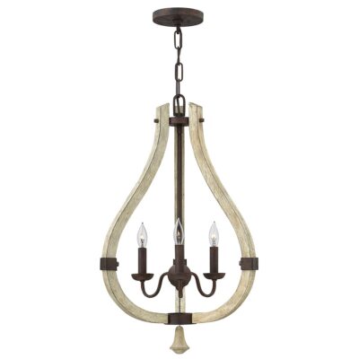 Kentmere French Provincial Wood Chandelier in Iron Rust