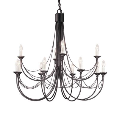 Kentridge Hall Gothic 12 Light Chandelier Black