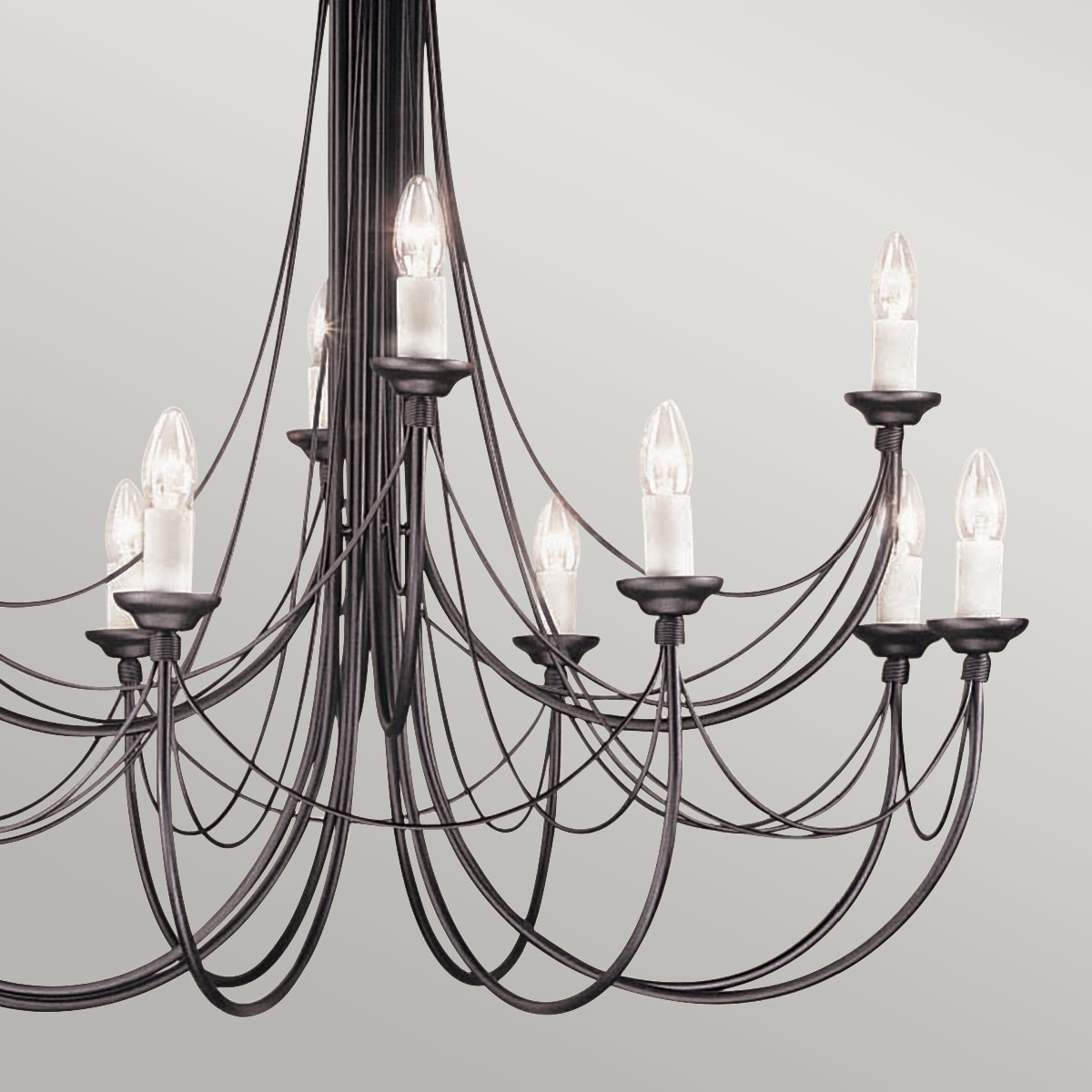Kentridge Hall Gothic 12 Light Chandelier Black Kentridge Hall Gothic 12 Light Chandelier Black — detail view