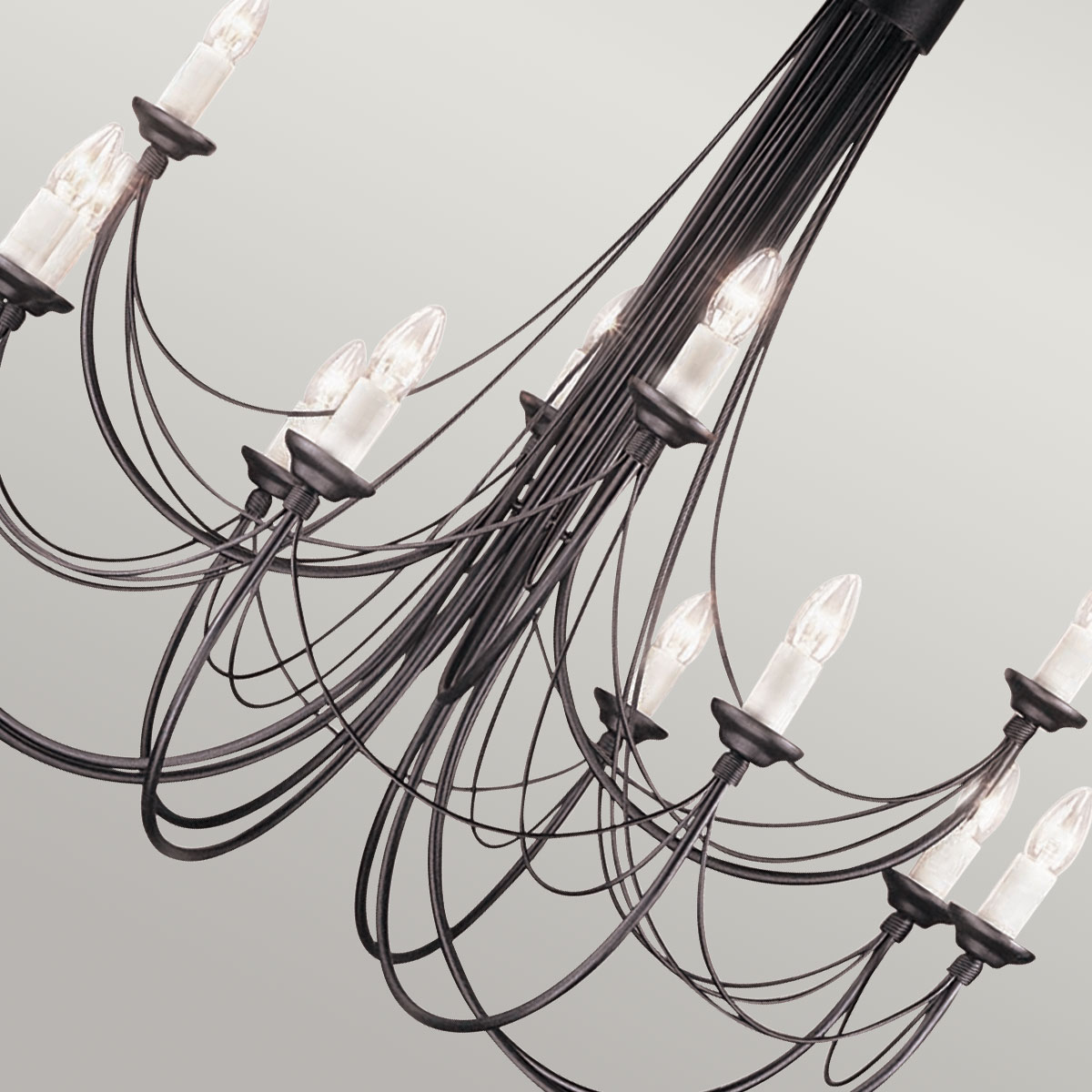 Kentridge Hall Gothic 12 Light Chandelier Black Kentridge Hall Gothic 12 Light Chandelier Black — detail view