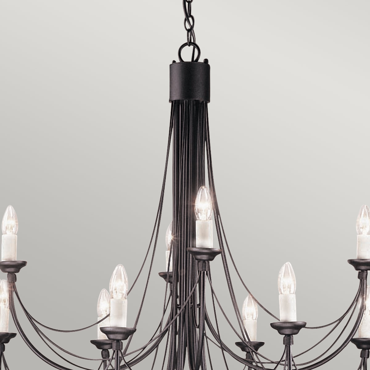 Kentridge Hall Gothic 12 Light Chandelier Black Kentridge Hall Gothic 12 Light Chandelier Black — detail view