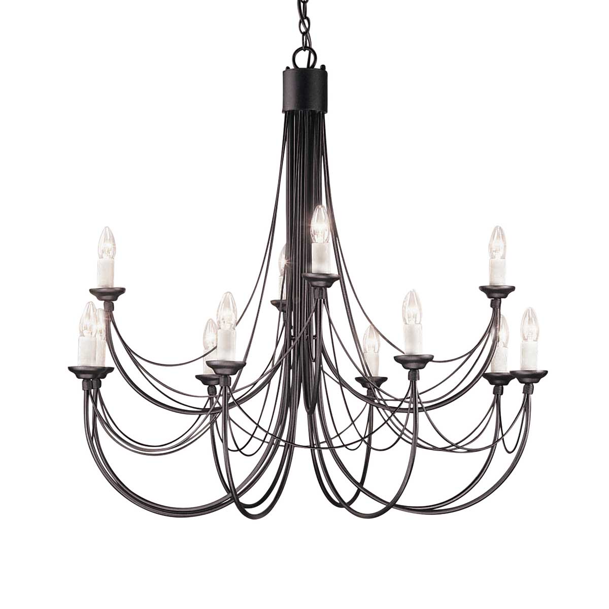 Kentridge Hall Gothic 12 Light Chandelier Black