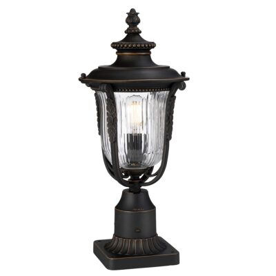 Kestrel Hollow Traditional Outdoor Pedestal Lantern Rubbed Bronze