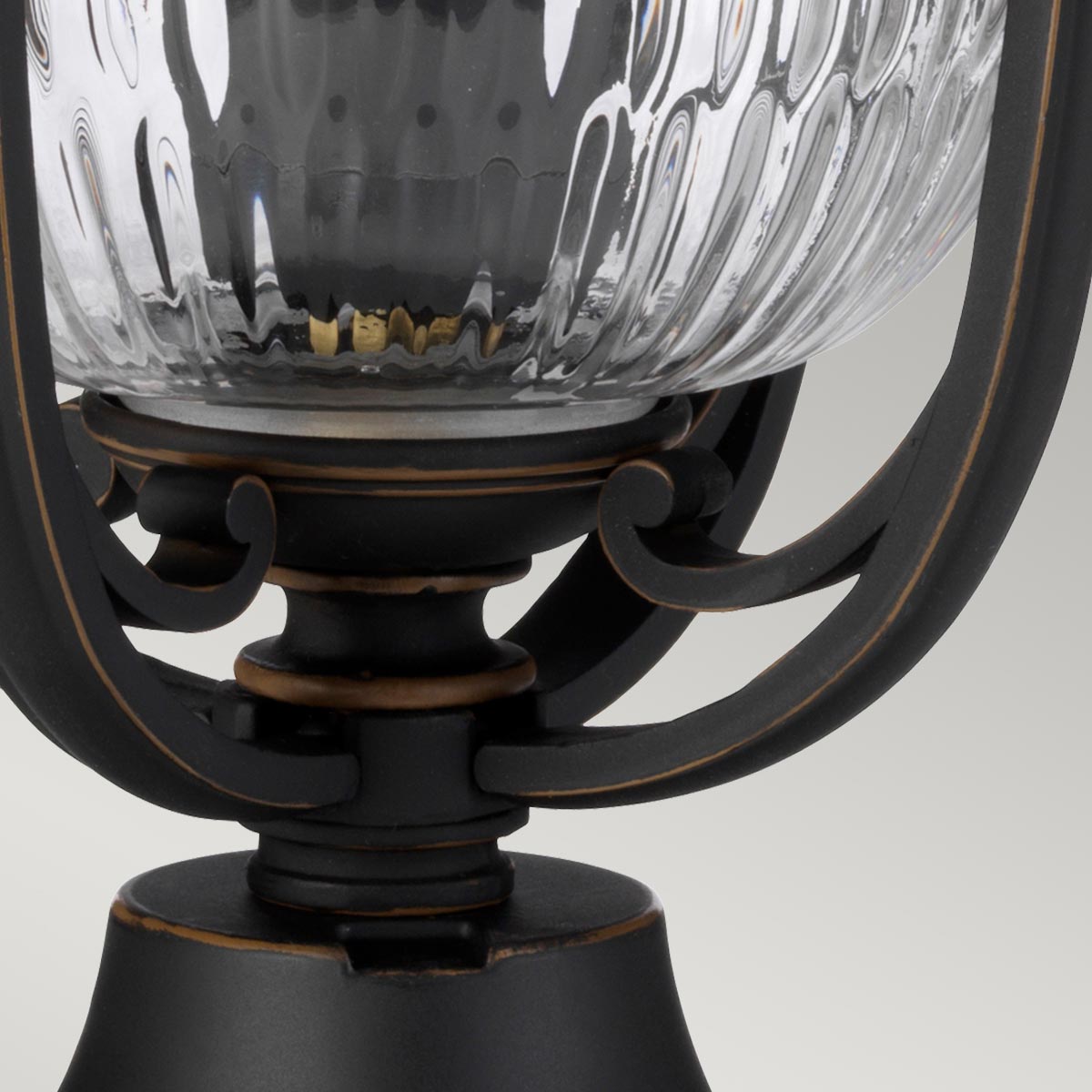 Kestrel Hollow Traditional Outdoor Pedestal Lantern Rubbed Bronze Kestrel Hollow Traditional Outdoor Pedestal Lantern Rubbed Bronze — detail view