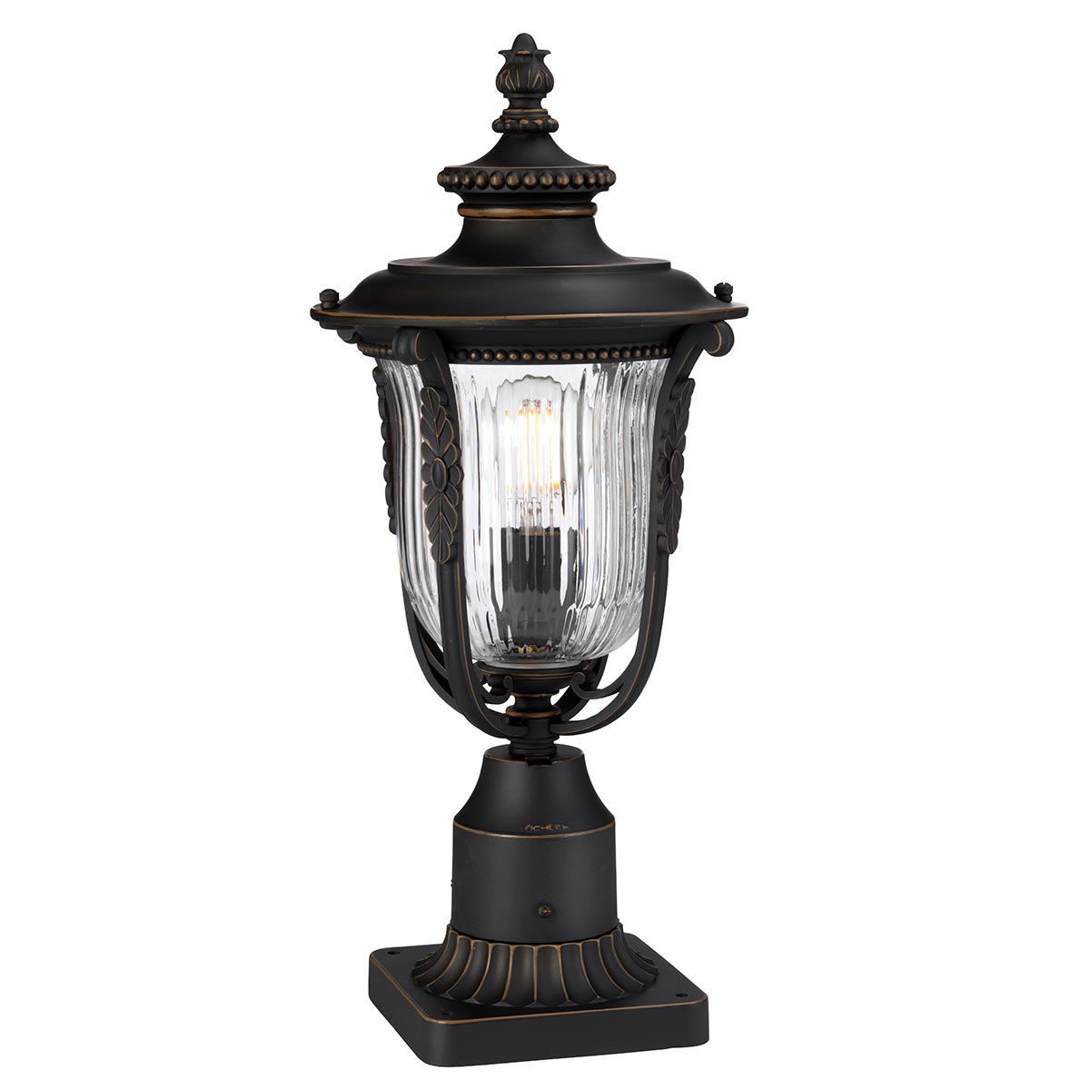 Kestrel Hollow Traditional Outdoor Pedestal Lantern Rubbed Bronze