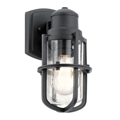 Kestrel Post Coastal Cage Outdoor Wall Lantern Textured Black