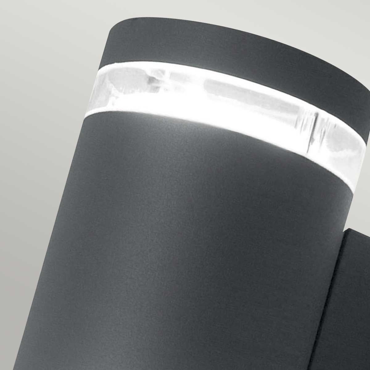 Kettering Cylindrical Outdoor Wall Light Graphite Kettering Cylindrical Outdoor Wall Light Graphite — detail view