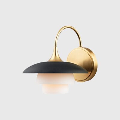 Kettleford Contemporary Tiered Wall Light Aged Brass and Black