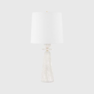 Kettleworth Coastal Alabaster Table Lamp with Aged Brass Accents
