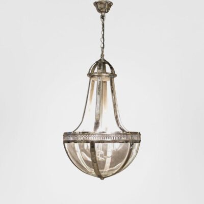 Kilburn French Provincial Glass Basket Ceiling Pendant Nickel