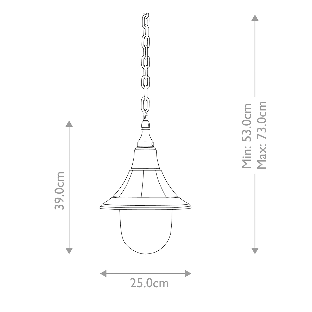 Kilkenny Vale Traditional Chain Lantern Black Kilkenny Vale Traditional Chain Lantern Black