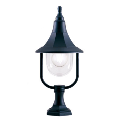 Kilkenny Vale Traditional Outdoor Pedestal Lantern Black