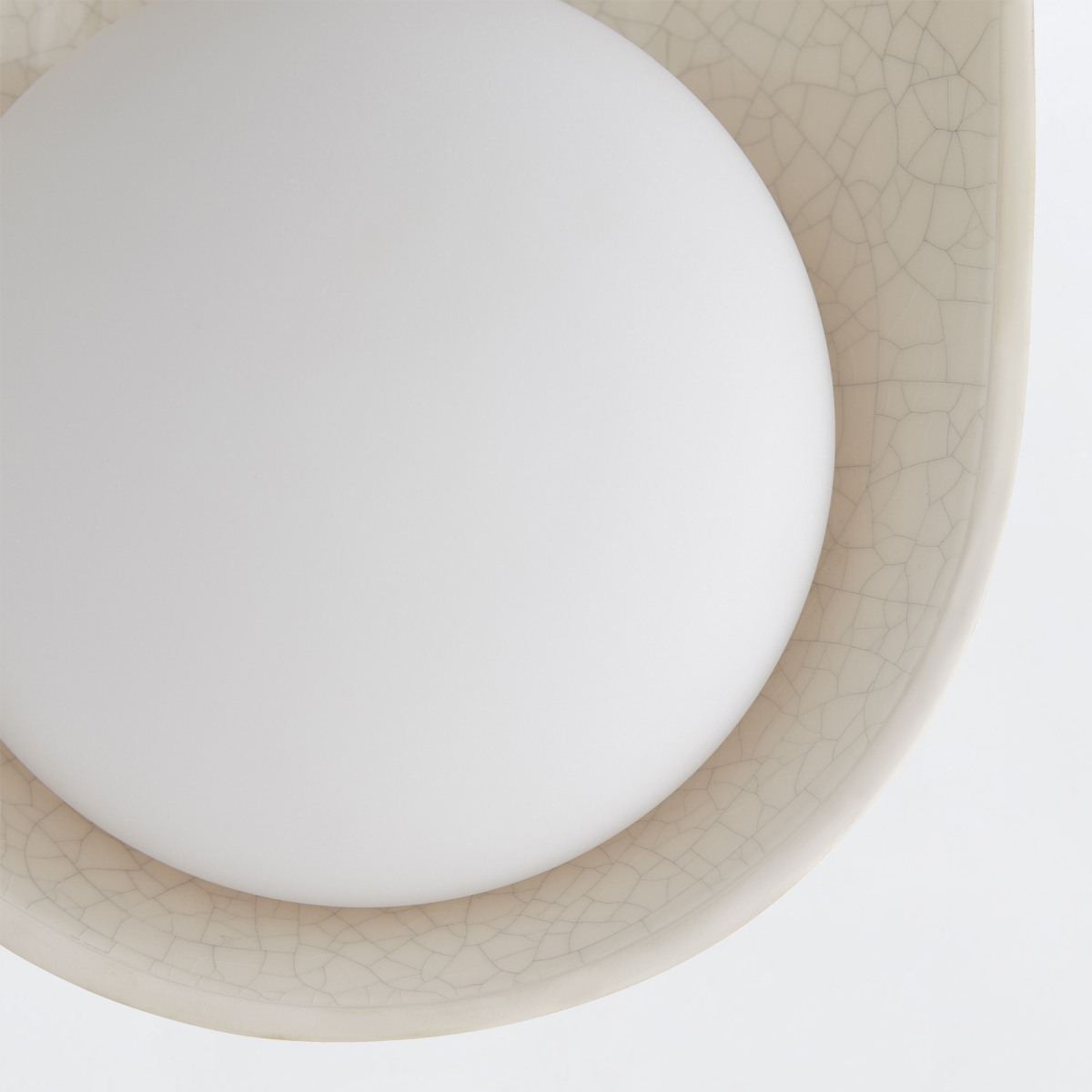 Kilnstone Retro Modern Ceramic Wall Light Ivory Crackle Glaze Kilnstone Retro Modern Ceramic Wall Light Ivory Crackle Glaze — detail view