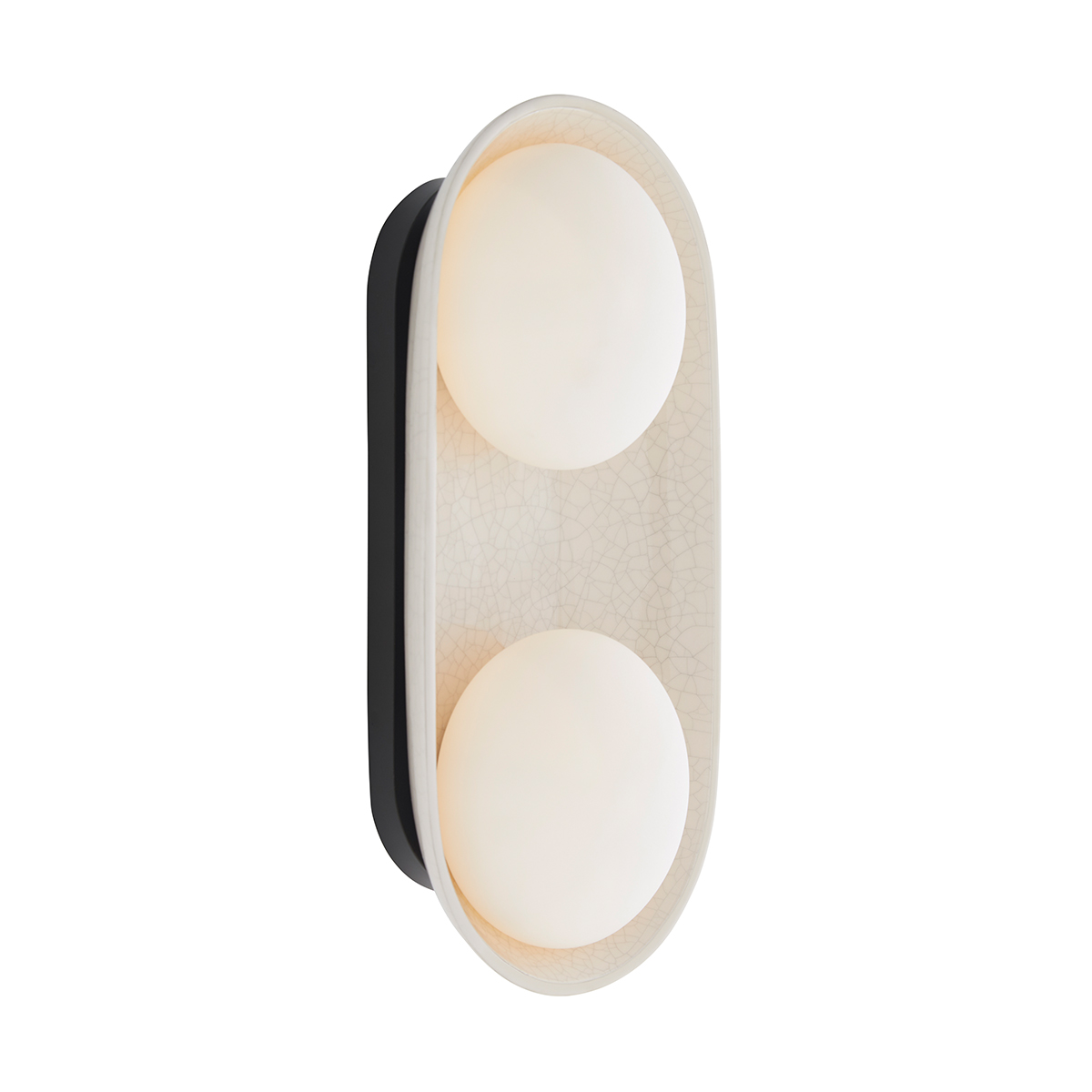 Kilnstone Retro Modern Ceramic Wall Light Ivory Crackle Glaze