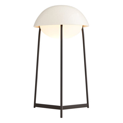 Kilnstone Retro Modern Table Lamp Ivory Crackle And Blackened Steel
