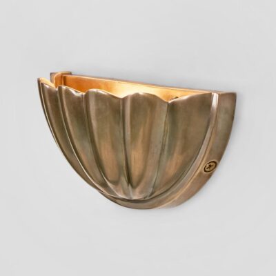 Kingsbarn Hamptons Half Moon Shell Wall Light Antique Brass