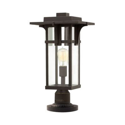 Kingsbury Row Transitional Outdoor Pedestal Lantern Oil Rubbed Bronze