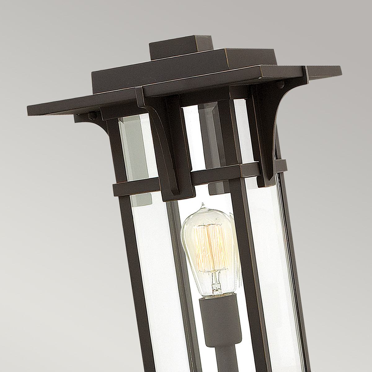 Kingsbury Row Transitional Outdoor Pedestal Lantern Oil Rubbed Bronze Kingsbury Row Transitional Outdoor Pedestal Lantern Oil Rubbed Bronze — detail view