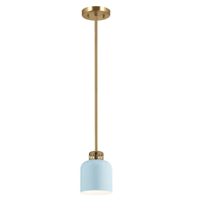 Kingscastle Hamptons Canister Pendant Brass and Pale Blue