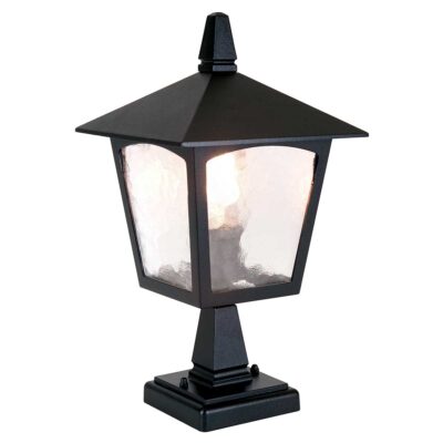 Kingscastle Traditional Outdoor Pedestal Lantern Black
