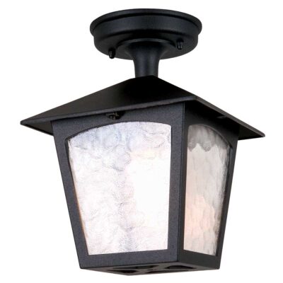 Kingscastle Traditional Porch Lantern Ceiling Flush Black
