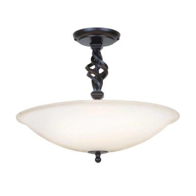 Kingscliff Hollow French Provincial Ceiling Semi-Flush Black