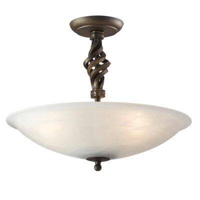Kingscliff Hollow Traditional Ceiling Semi-Flush Black and Gold