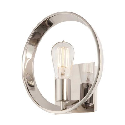Kingscourt Terrace Hamptons Ring Wall Light Polished Nickel