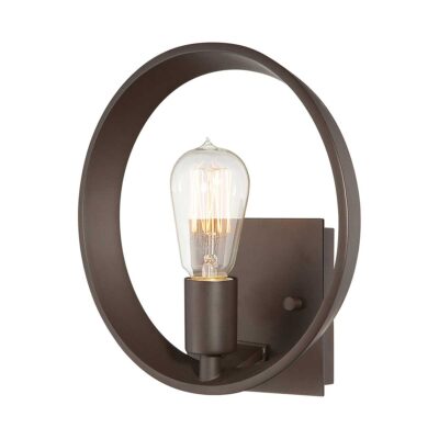 Kingscourt Terrace Industrial Ring Wall Light Western Bronze