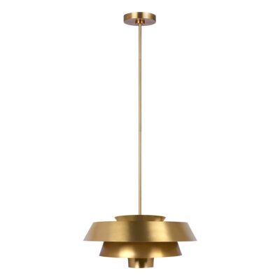 Kingscourt Tiered Brass Pendant Light Burnished Brass