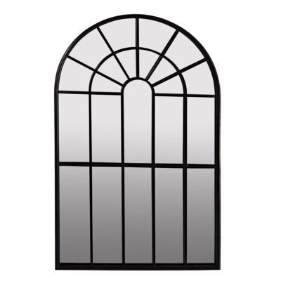 Kingsleigh Arch French Provincial Windowpane Mirror Black