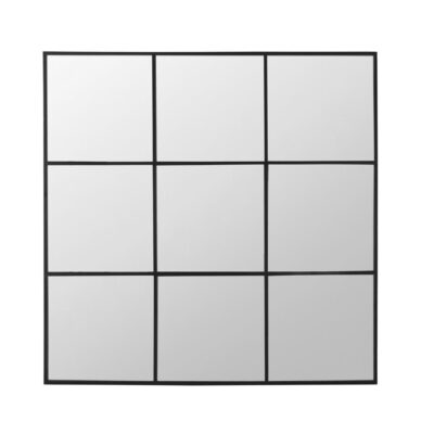 Kingsleigh Court Hamptons Nine Panel Grid Mirror Black