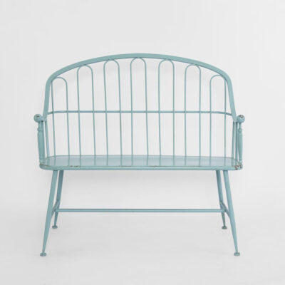 Kingsley French Provincial Hoop Back Garden Bench in Duck Egg Blue