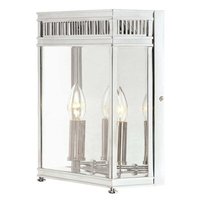 Kingsley Half Georgian Half Lantern Outdoor Wall Light Polished Chrome