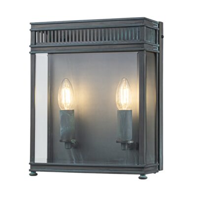 Kingsley Half Georgian Half Lantern Outdoor Wall Light Verdigris