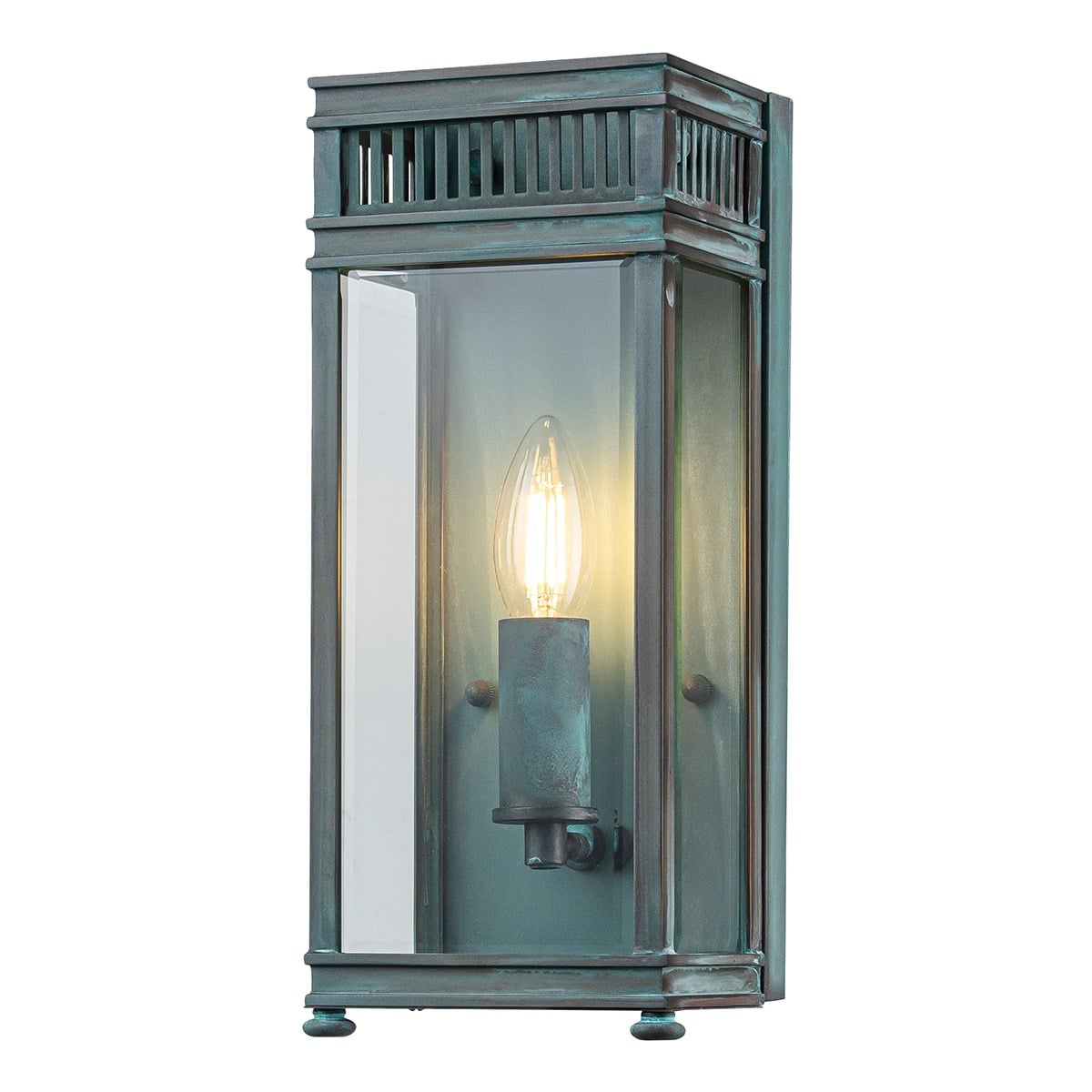 Kingsley Half Georgian Half Lantern Outdoor Wall Light Verdigris
