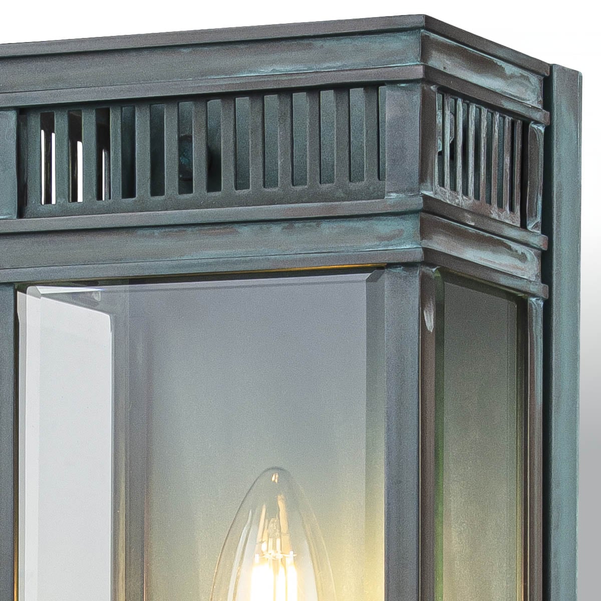 Kingsley Half Georgian Half Lantern Outdoor Wall Light Verdigris Kingsley Half Georgian Half Lantern Outdoor Wall Light Verdigris — detail view
