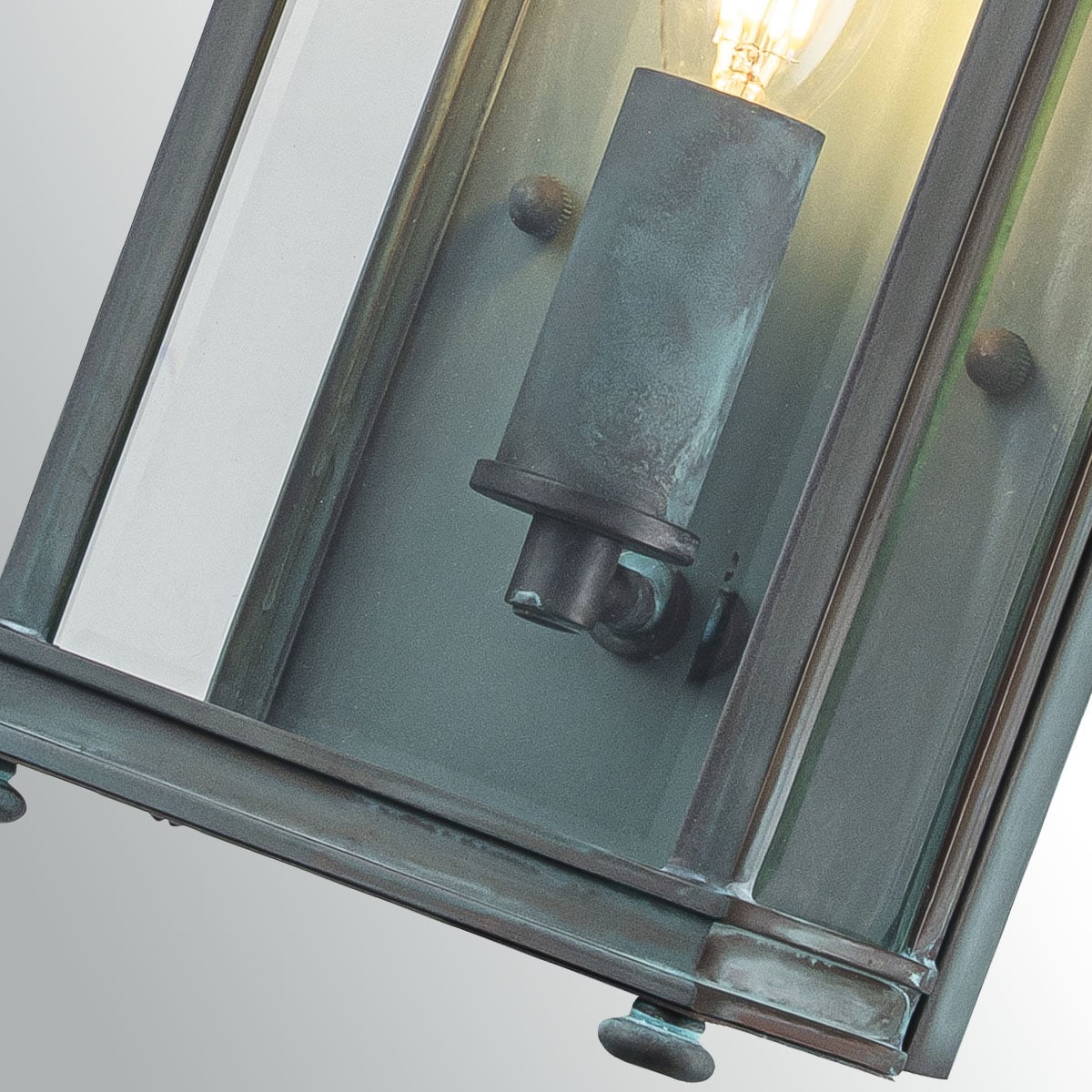 Kingsley Half Georgian Half Lantern Outdoor Wall Light Verdigris Kingsley Half Georgian Half Lantern Outdoor Wall Light Verdigris — detail view