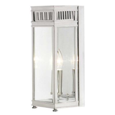 Kingsley Half Traditional Half Lantern Outdoor Wall Light Polished Chrome